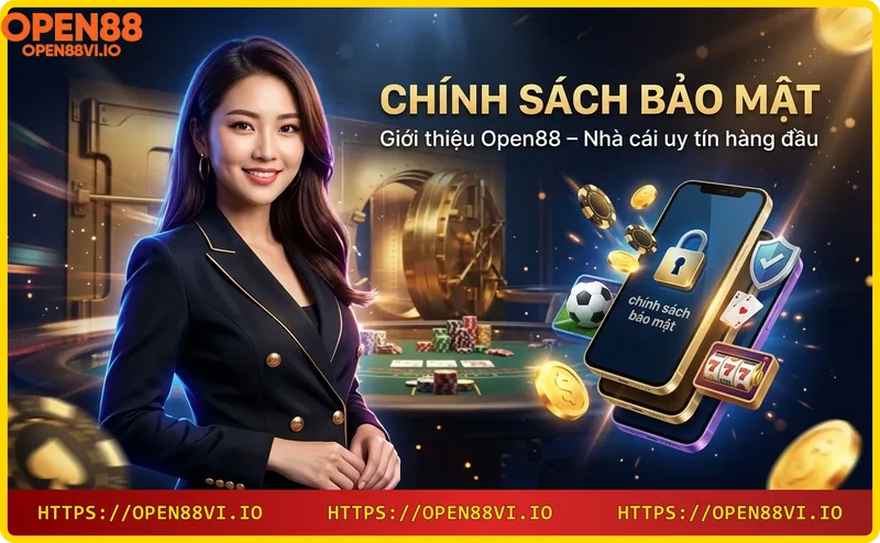 Giao diện Open88 với biểu tượng bảo mật nổi bật