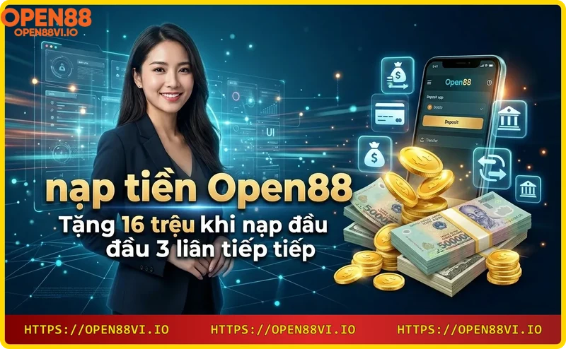 Khuyến mãi nạp tiền Open88 tặng 16 triệu đồng