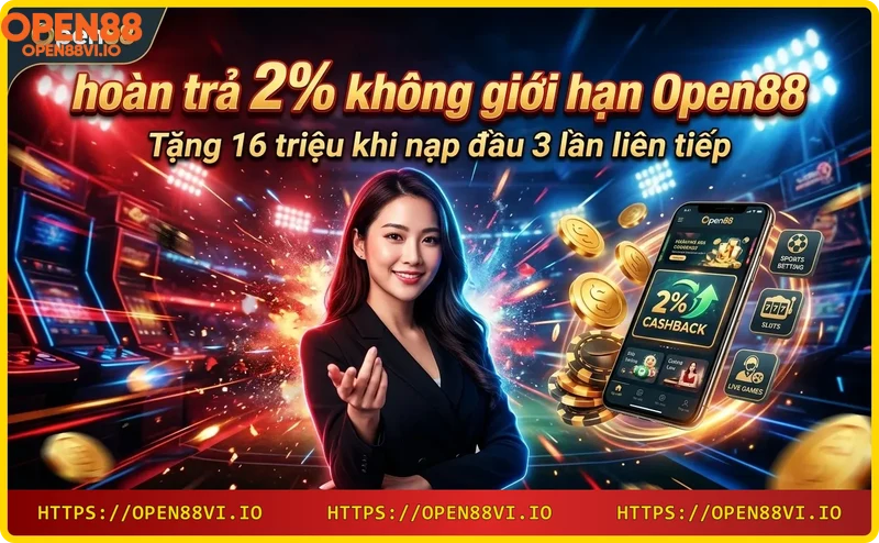Ưu đãi tặng 16 triệu khi nạp đầu 3 lần liên tiếp tại Open88