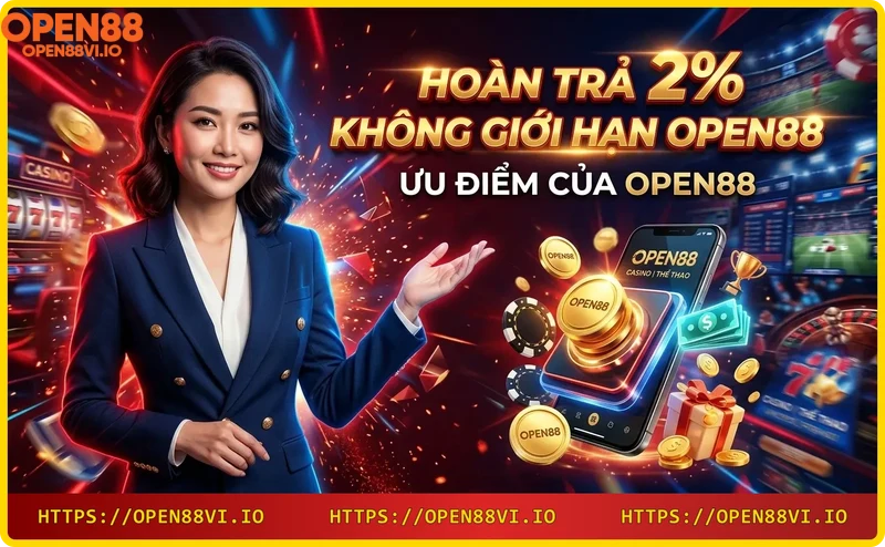 Ưu điểm hoàn trả 2% không giới hạn và bảo mật thông tin tại Open88